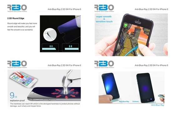 5 couches de Samsung de verre trempé anti-déflagrant anti Ray bleu de la galaxie S5