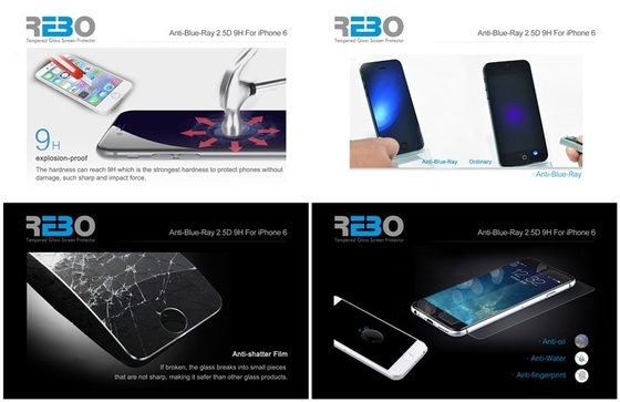 5 couches de Samsung de verre trempé anti-déflagrant anti Ray bleu de la galaxie S5